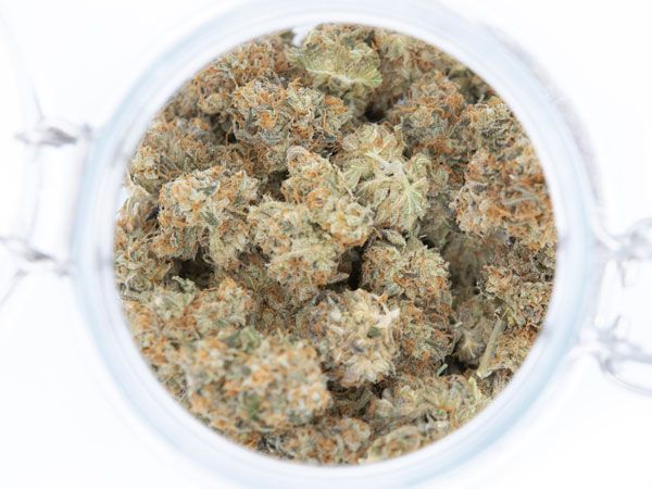 Jar of cannabis bud